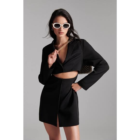 New Anthropologie x Mare Mare Button Blazer Mini Dress $190 MEDIUM Black - Picture 1 of 6